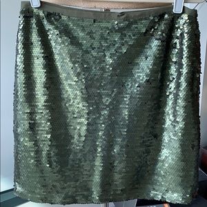 Green sequin mini skirt, Ann Taylor Loft, size 6